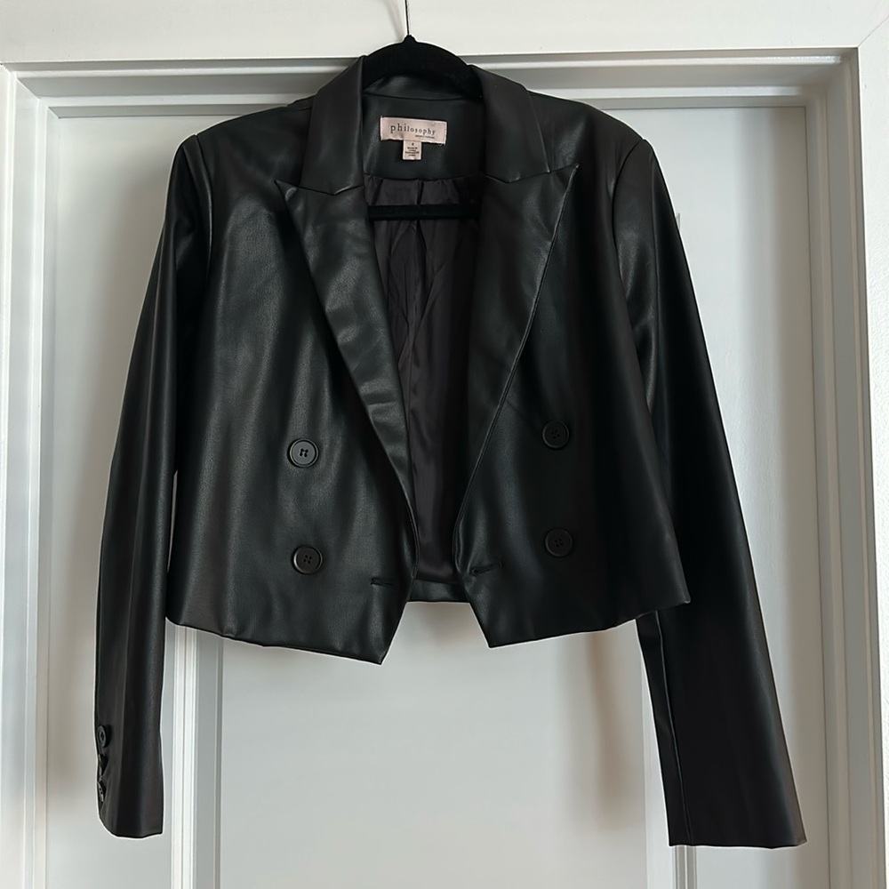 Black Double-Breasted Women's Jacket